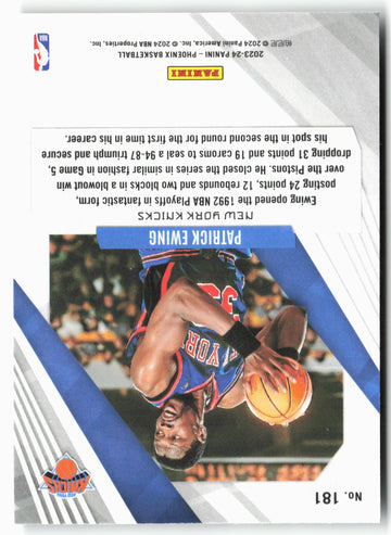 
2023-24 Panini Phoenix #181 Patrick Ewing Phoenix Teal Lazer