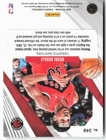 
2023-24 Panini Phoenix #249 Ochai Agbaji