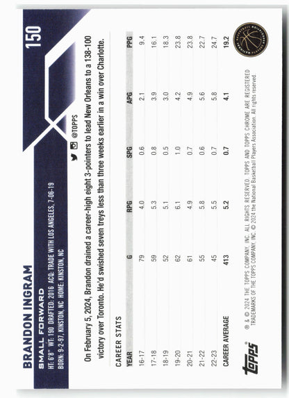 2023-24 Topps Chrome #150 Brandon Ingram