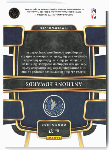 
2023-24 Panini Select #37 Anthony Edwards Blue (Retail Base)