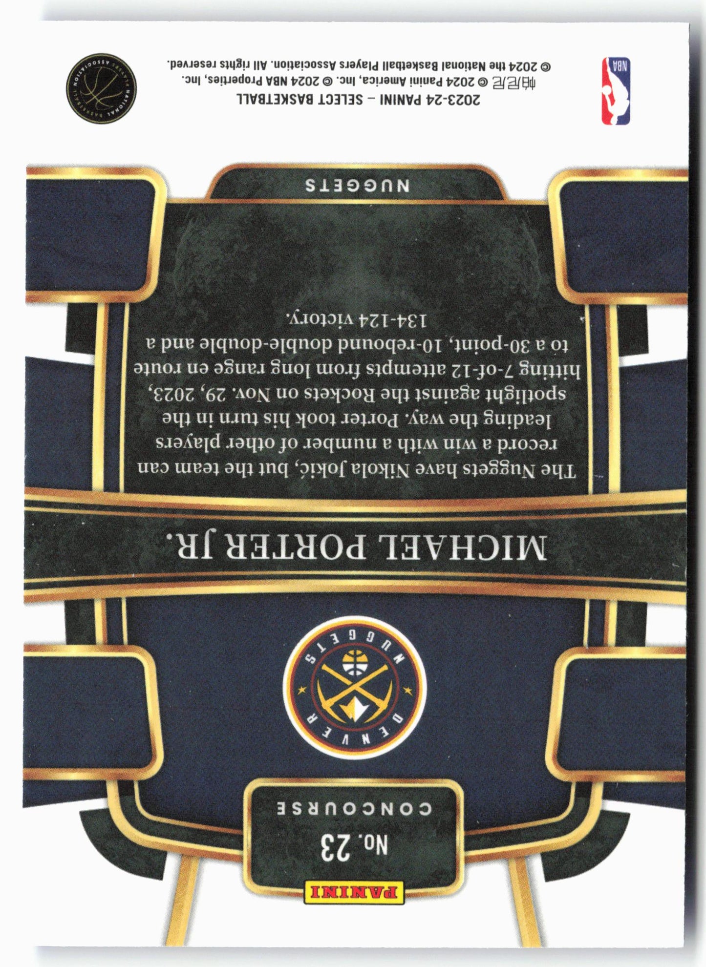 2023-24 Panini Select #23 Michael Porter Jr. Blue (Retail Base)