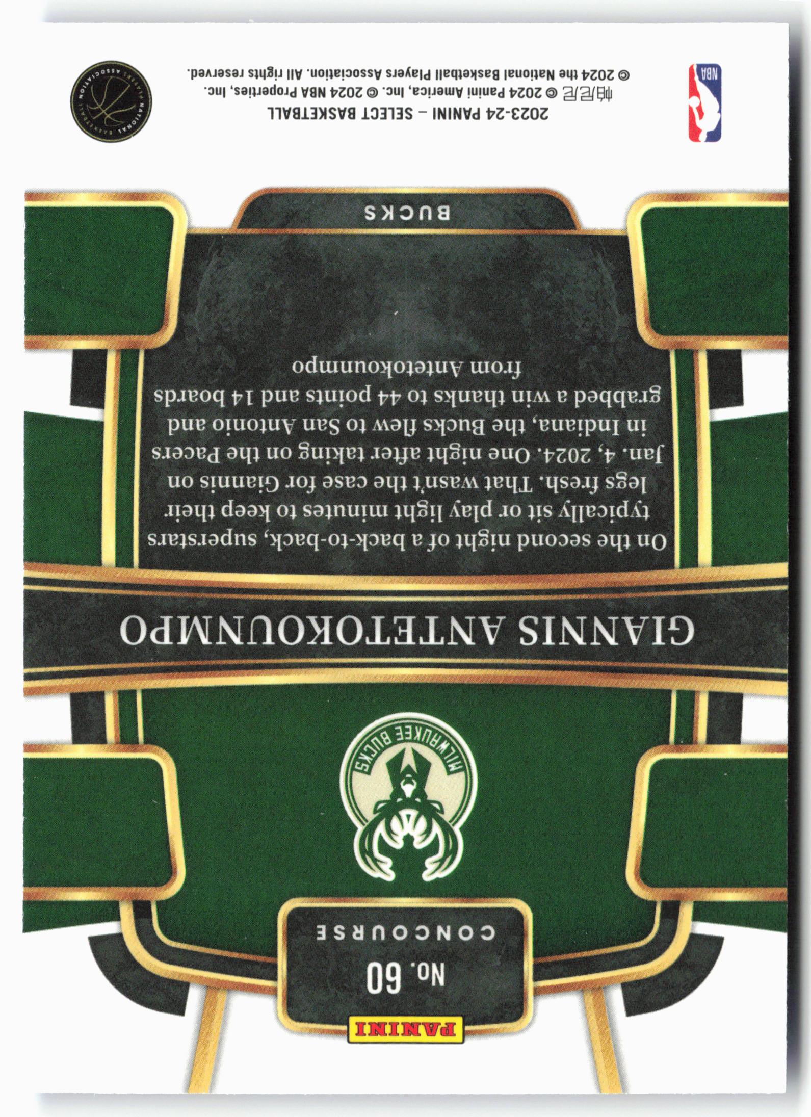 2023-24 Panini Select #60 Giannis Antetokounmpo Blue (Retail Base)