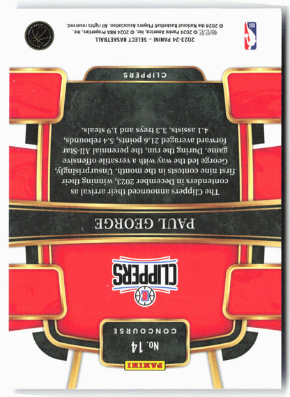 2023-24 Panini Select #14 Paul George Blue (Retail Base)