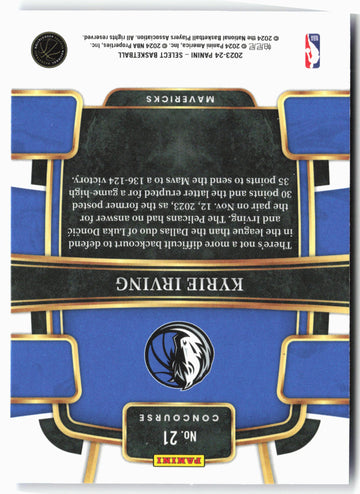 
2023-24 Panini Select #21 Kyrie Irving Blue (Retail Base)