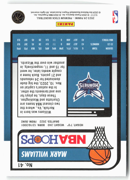 2023-24 Panini Premium Stock #41 Mark Williams