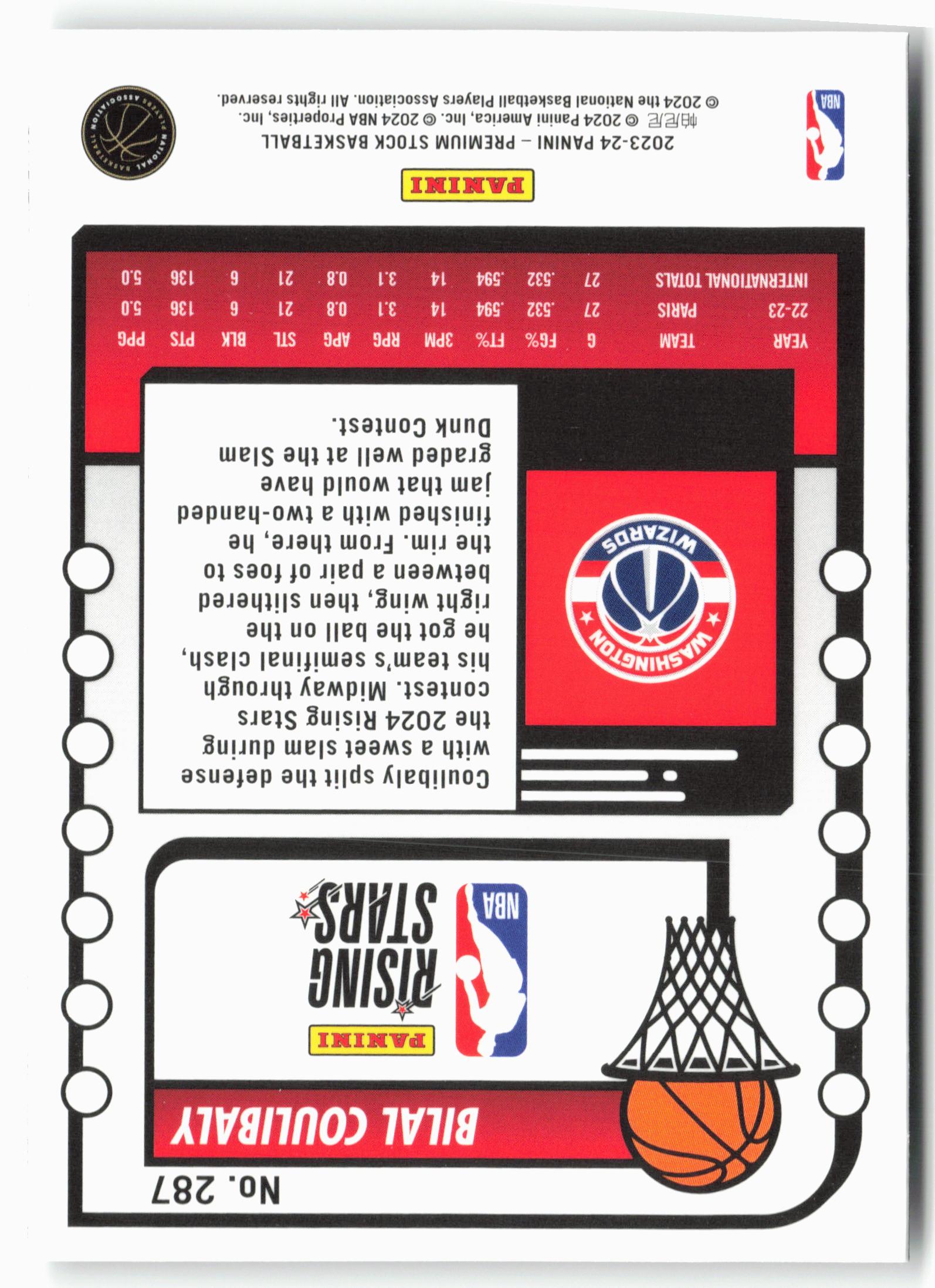 2023-24 Panini Premium Stock #287 Bilal Coulibaly