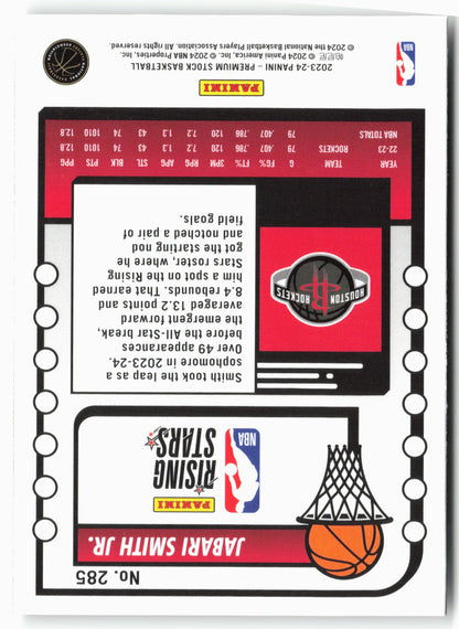 2023-24 Panini Premium Stock #285 Jabari Smith Jr.