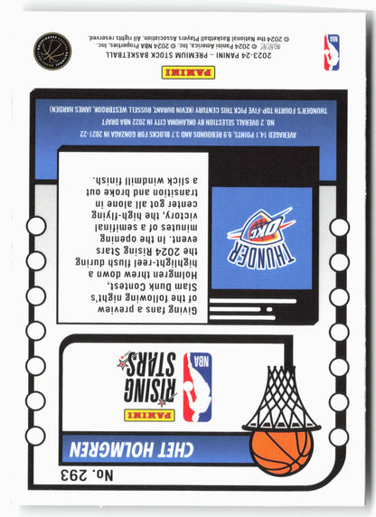 2023-24 Panini Premium Stock #293 Chet Holmgren