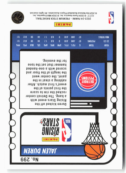 2023-24 Panini Premium Stock #299 Jalen Duren