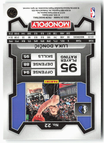 
2023-24 Panini Prizm Monopoly #22 Luka Doncic