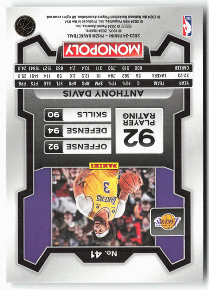 2023-24 Panini Prizm Monopoly #41 Anthony Davis