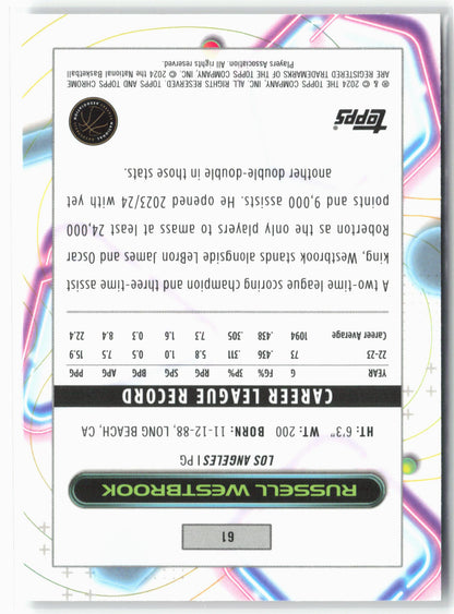 2023-24 Topps Chrome Cosmic #61 Russell Westbrook