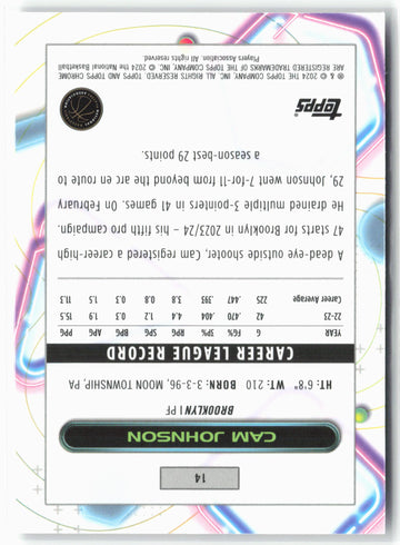 
2023-24 Topps Chrome Cosmic #14 Cam Johnson