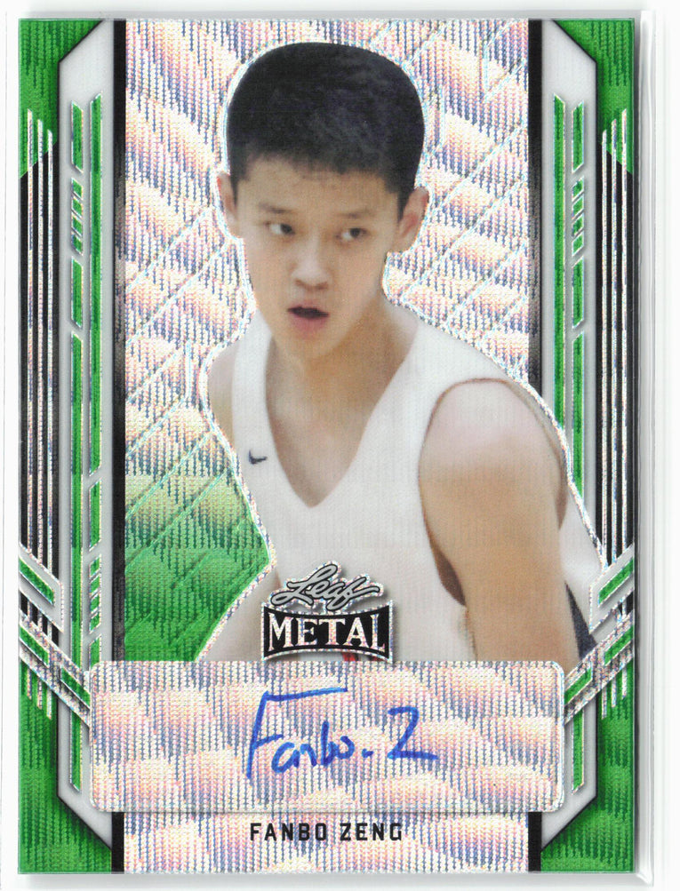 2021-22 Leaf Metal #BA-FZ1 Fanbo Zeng Green Wave