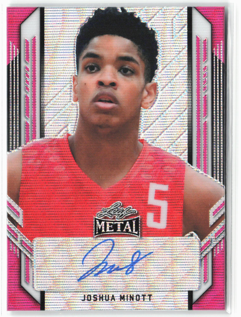 2021-22 Leaf Metal #BA-JM2 Joshua Minott Pink Wave #/20