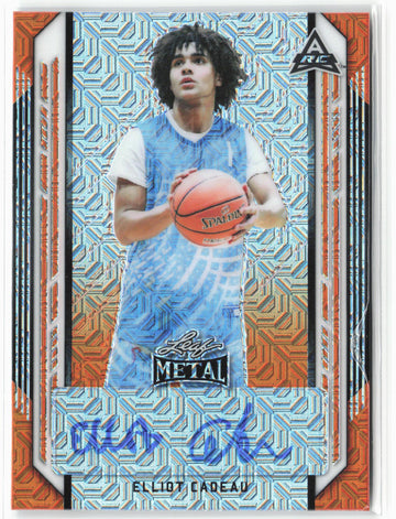 
2021-22 Leaf Metal #BA-EC1 Elliot Cadeau Orange Mojo