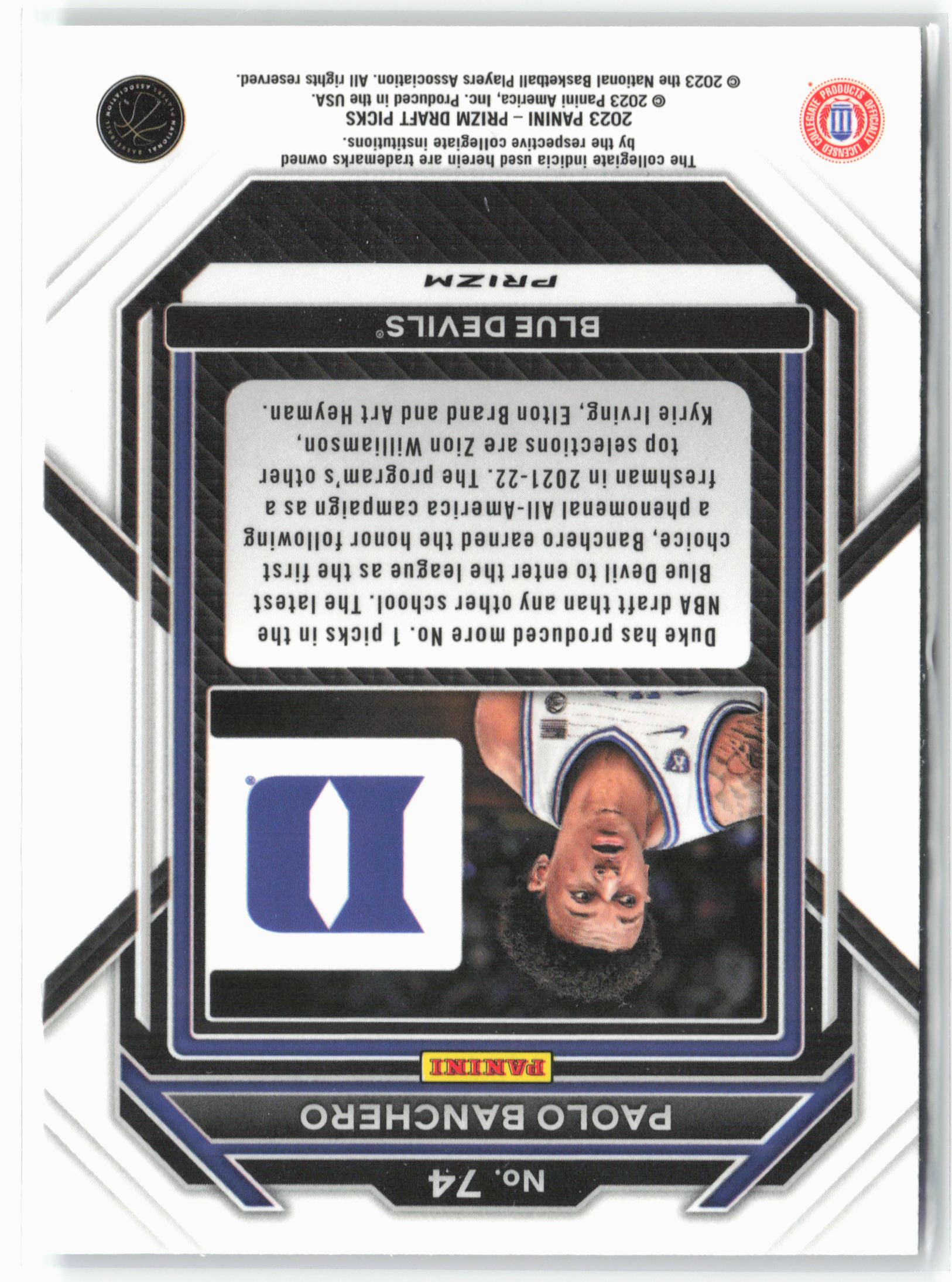 2023 Panini Prizm Draft Picks #74 Paolo Banchero Choice Blue/Yellow/Green