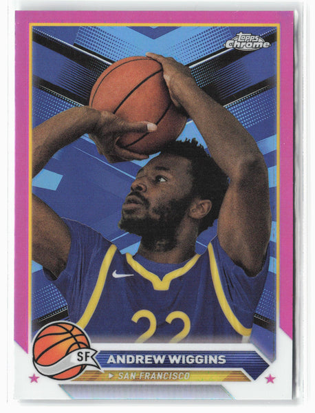 2023-24 Topps Chrome #28 Andrew Wiggins Pink Refractors