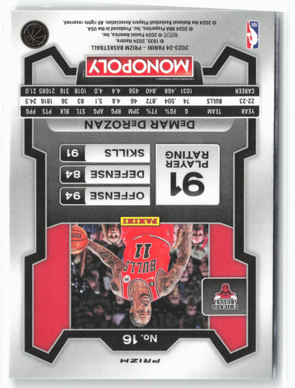 2023-24 Panini Prizm Monopoly #16 DeMar DeRozan Purple