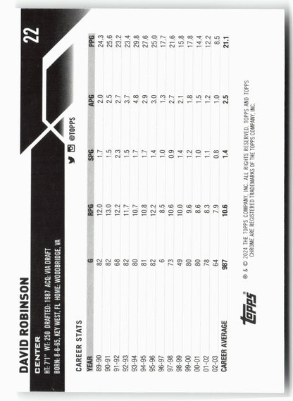 2023-24 Topps Chrome #22 David Robinson