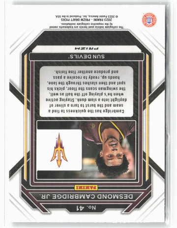 
2023 Panini Prizm Draft Picks #41 Desmond Cambridge Jr. Silver