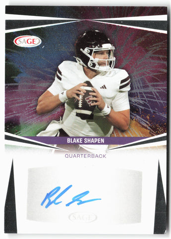 2025 SAGE HIT Low Series #A-BS Blake Shapen Autographs Silver