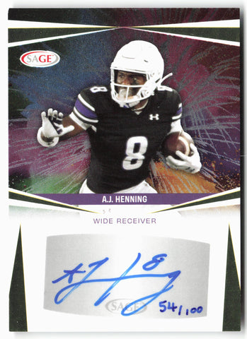 2025 SAGE HIT Low Series #A-AJH A.J. Henning Autographs Gold #/100