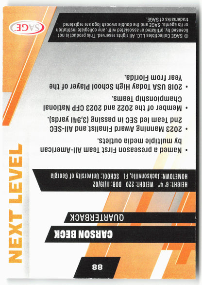 2025 SAGE HIT Low Series #88 Carson Beck