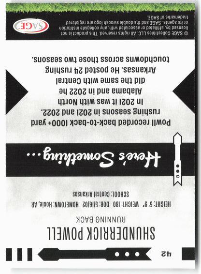 2025 SAGE HIT Low Series #42 ShunDerrick Powell