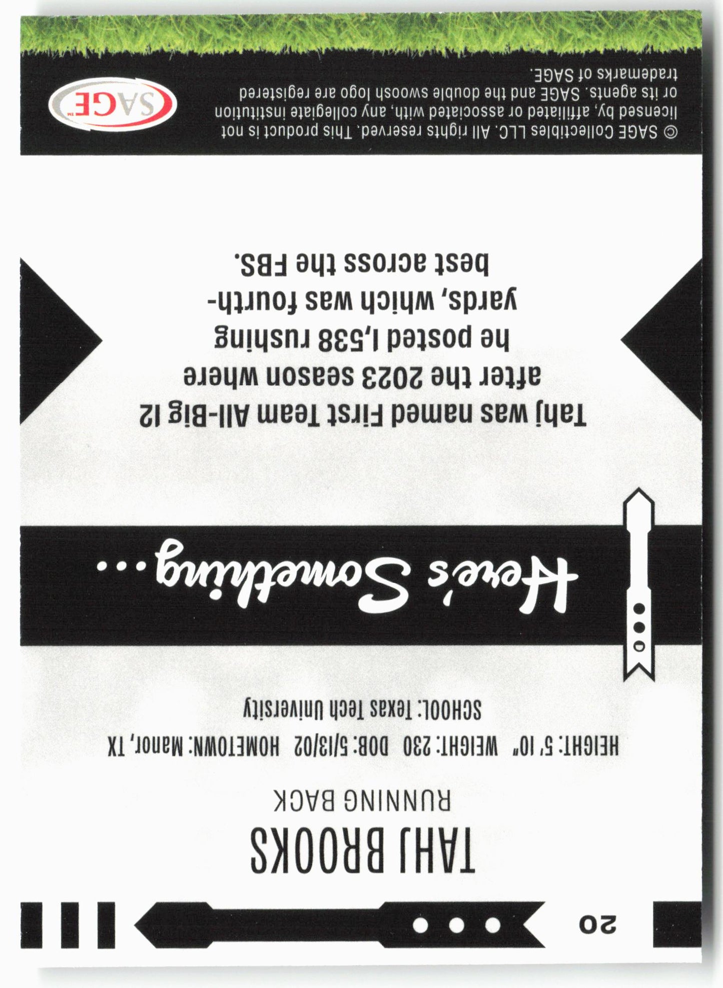 2025 SAGE HIT Low Series #20 Tahj Brooks Gold