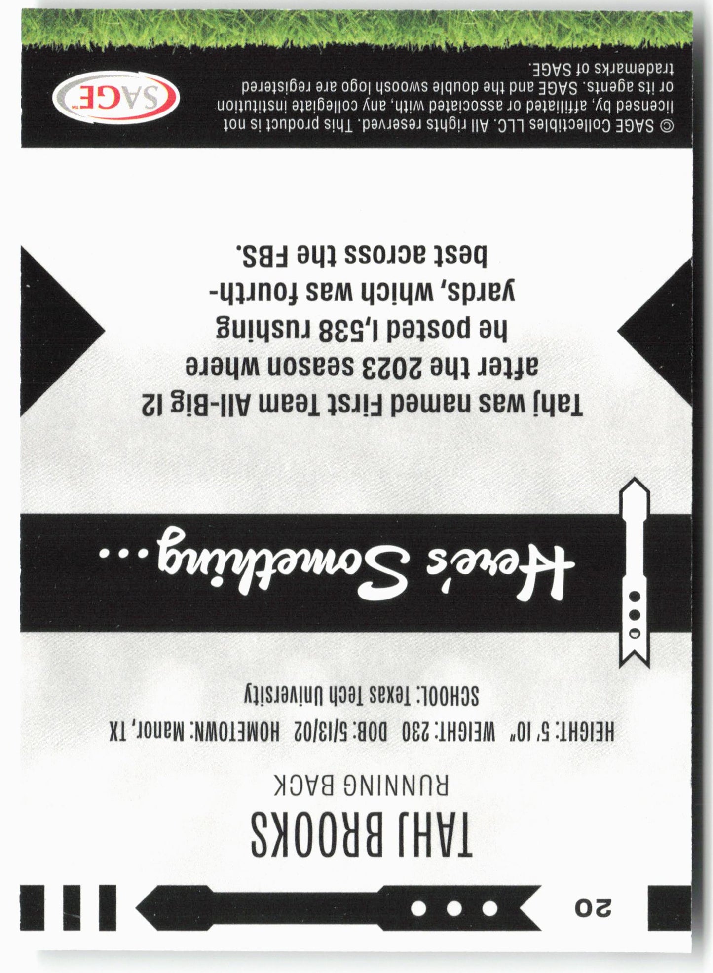 2025 SAGE HIT Low Series #20 Tahj Brooks