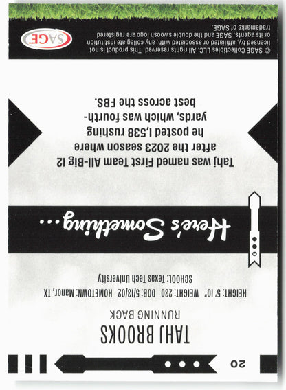 2025 SAGE HIT Low Series #20 Tahj Brooks