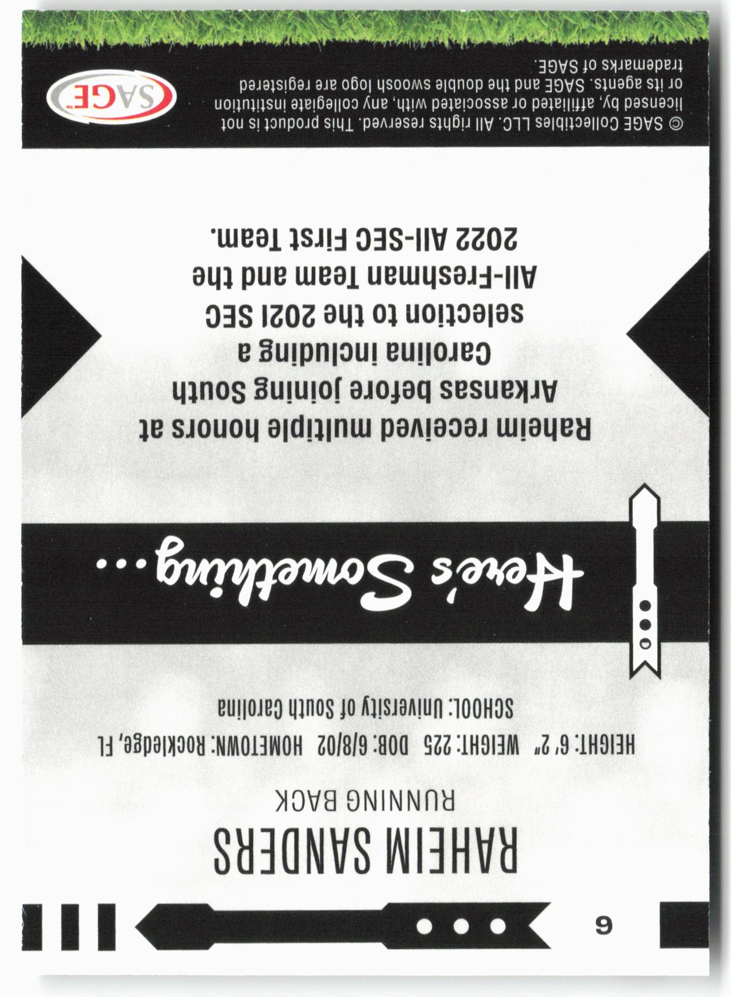 2025 SAGE HIT Low Series #6 Raheim Sanders