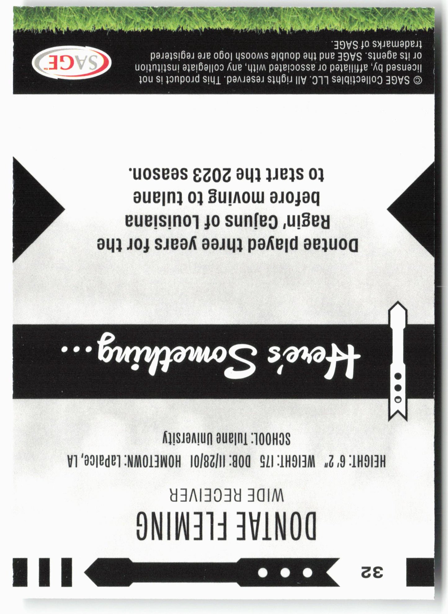 2025 SAGE HIT Low Series #32 Dontae Fleming