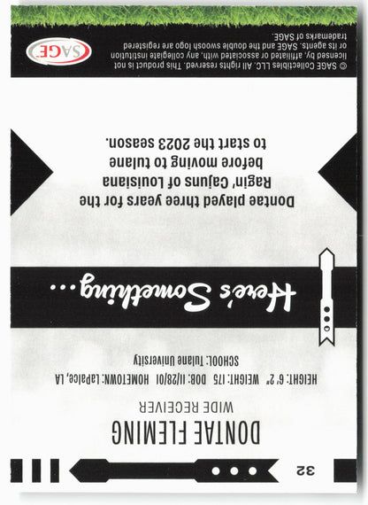 2025 SAGE HIT Low Series #32 Dontae Fleming