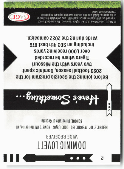 2025 SAGE HIT Low Series #2 Dominic Lovett Gold