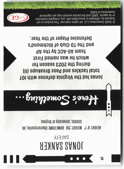 2025 SAGE HIT Low Series #5 Jonas Sanker Gold