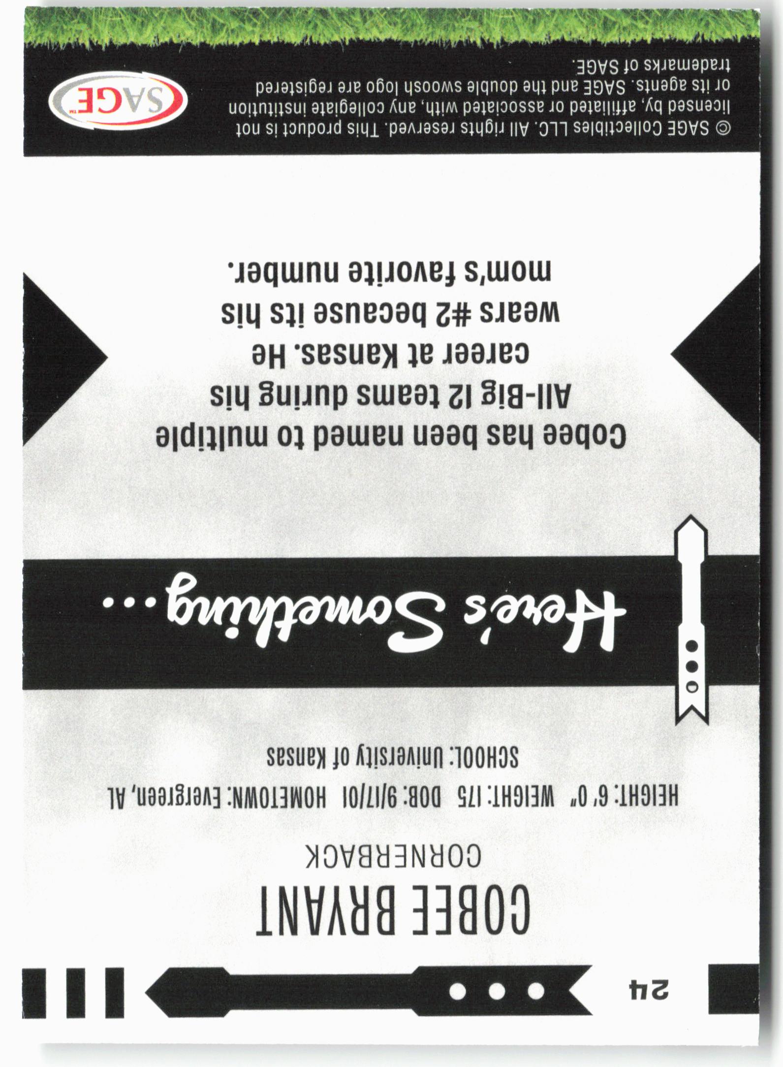 2025 SAGE HIT Low Series #24 Cobee Bryant