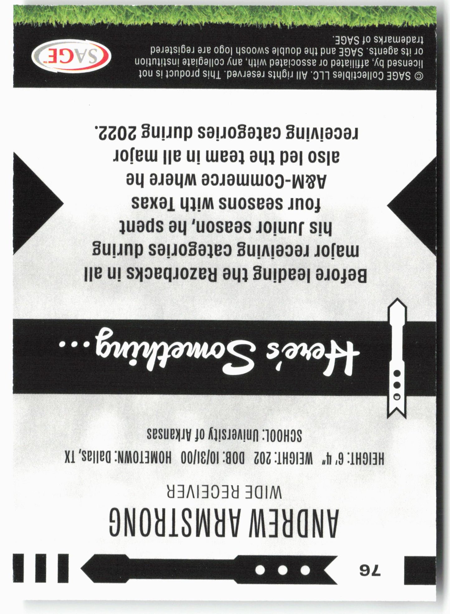 2025 SAGE HIT Low Series #76 Andrew Armstrong