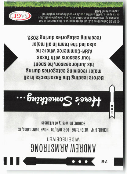 2025 SAGE HIT Low Series #76 Andrew Armstrong