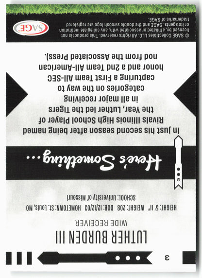 2025 SAGE HIT Low Series #3 Luther Burden III