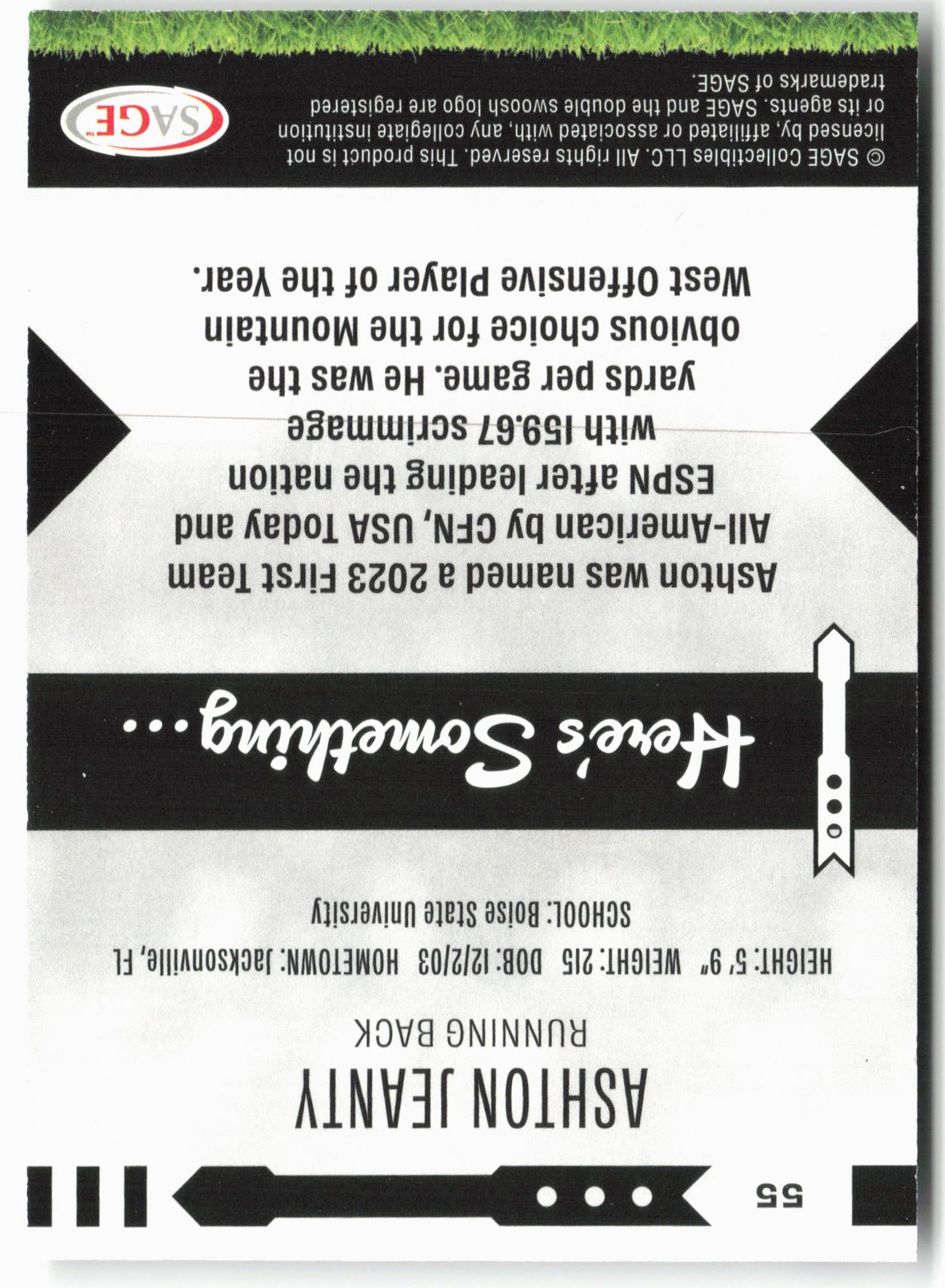 2025 SAGE HIT Low Series #55 Ashton Jeanty