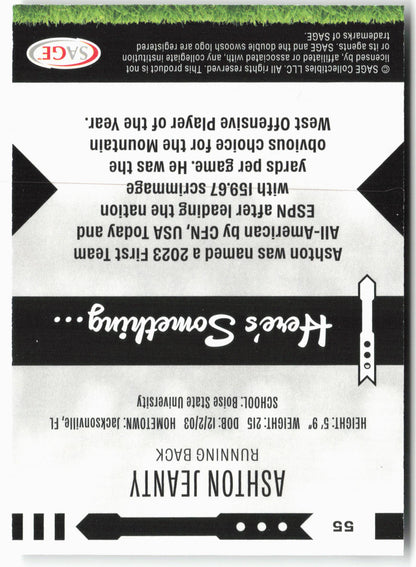 2025 SAGE HIT Low Series #55 Ashton Jeanty