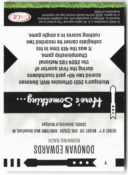 2025 SAGE HIT Low Series #7 Donovan Edwards