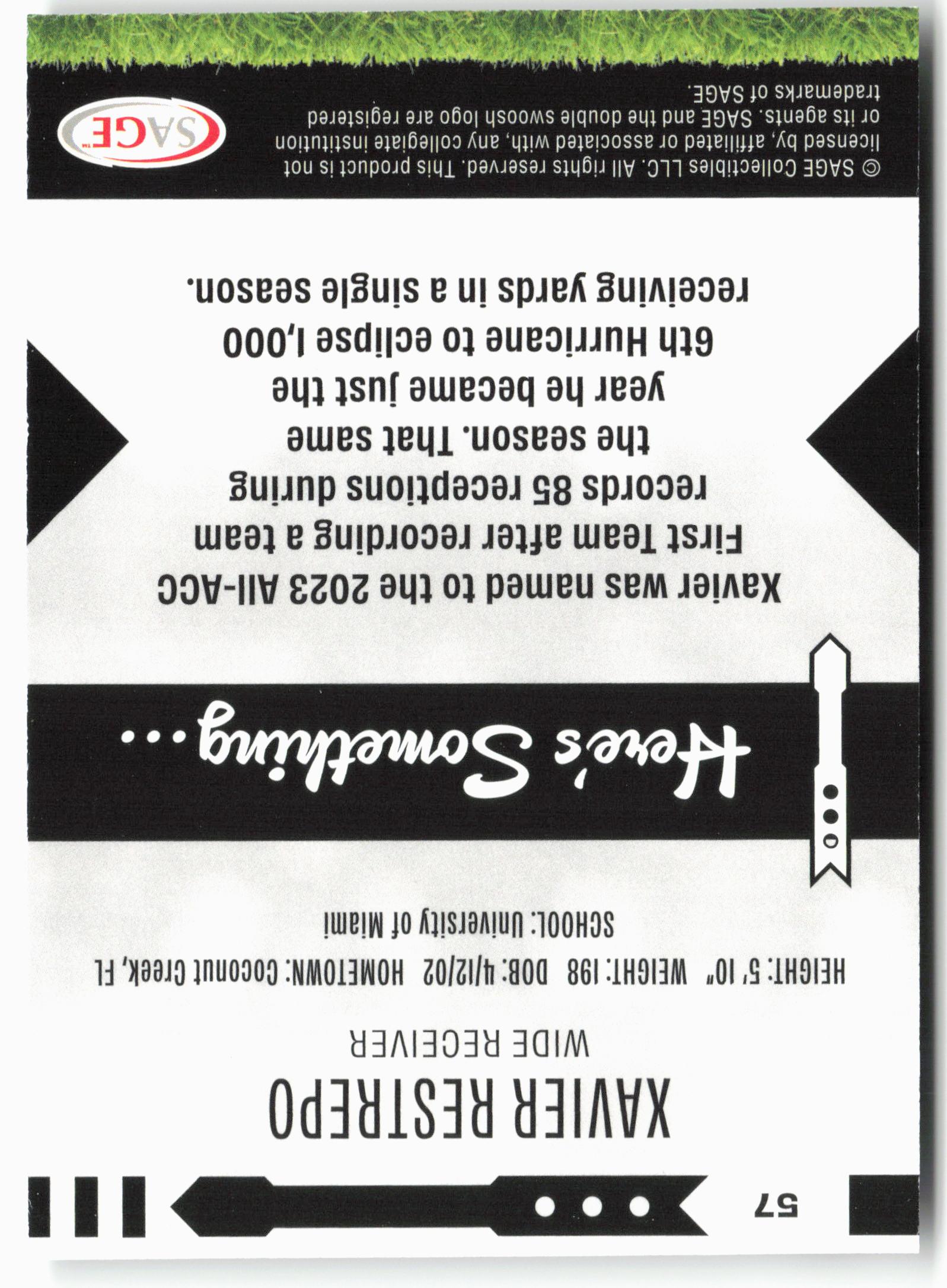 2025 SAGE HIT Low Series #57 Xavier Restrepo Gold