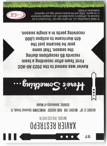 2025 SAGE HIT Low Series #57 Xavier Restrepo Gold