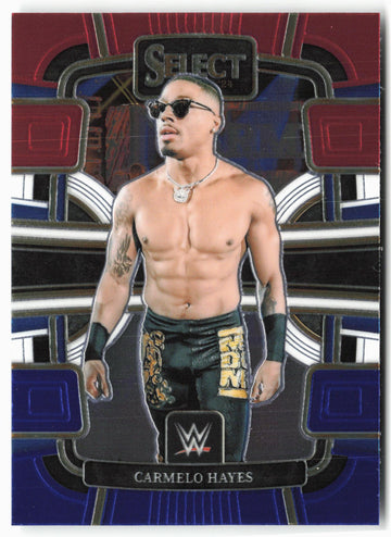 
2024 Panini Select WWE #14 Carmelo Hayes Red and Blue