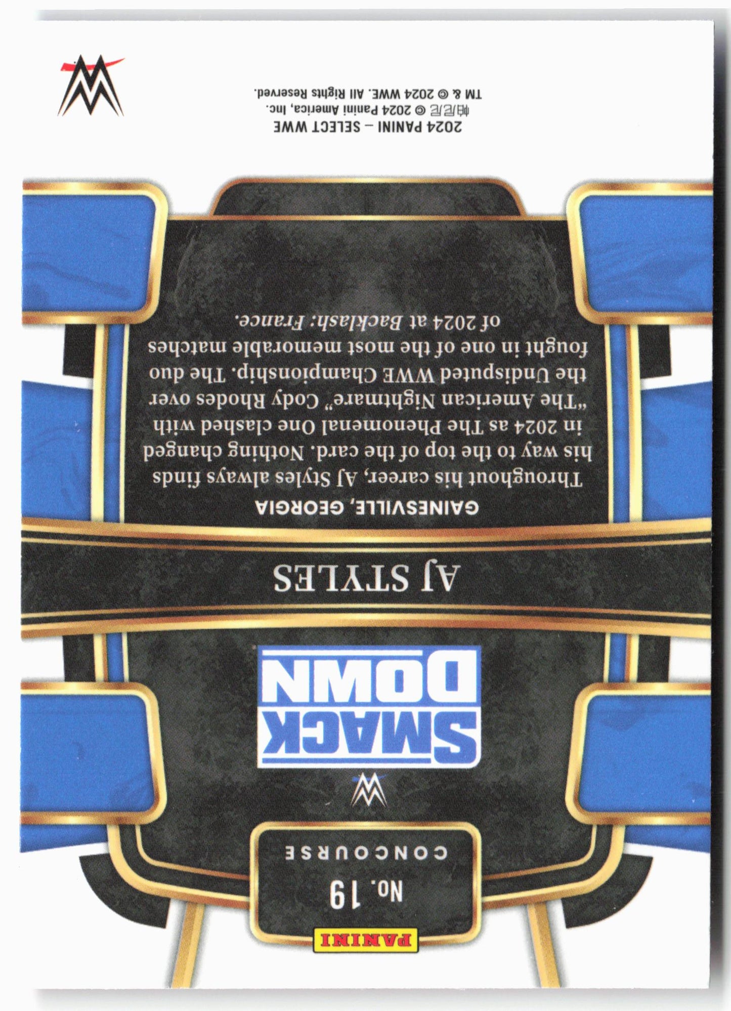 2024 Panini Select WWE #19 AJ Styles Red and Blue
