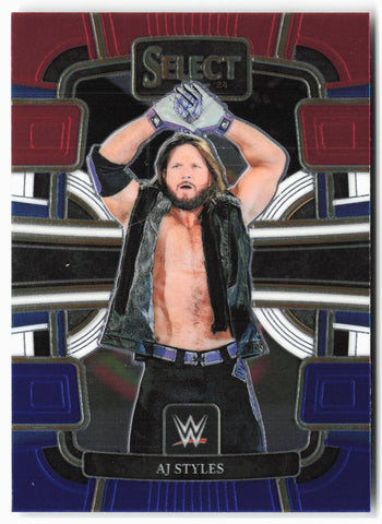 2024 Panini Select WWE #19 AJ Styles Red and Blue