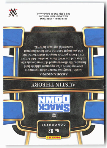 2024 Panini Select WWE #92 Austin Theory Red and Blue